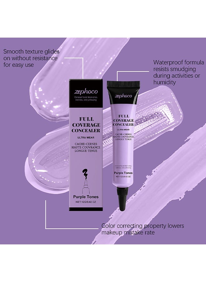zephoco Make-Up Primer, Purple Color Corrector Face Primer, Hydrating And Anti-Redness Makeup Base, Pore Minimizer For Red And Blemished Skin, Long-Lasting Vegan Primer For Smooth Makeup Application 12g(#Purple tone) - Image 4